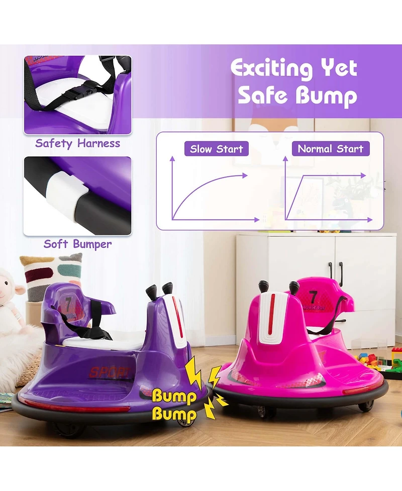 6V Bumper Car for Kids Toddlers Electric Ride On Vehicle