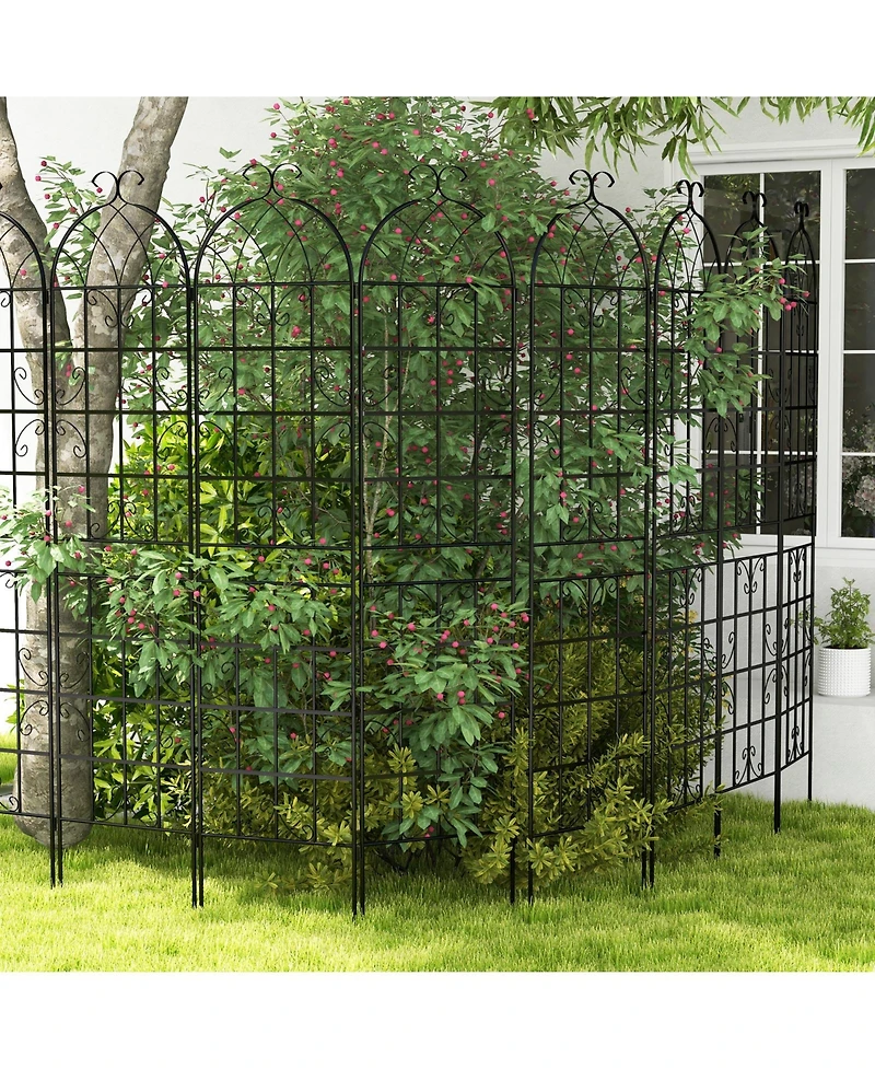 Sugift 2 Pack Metal Garden Trellis Decorative for Climbing Plants