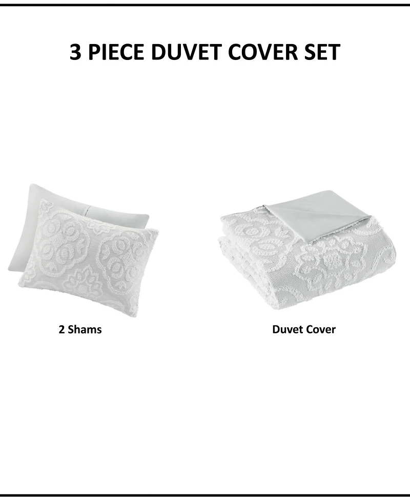 Madison Park Everly Woven Medallion 3-Pc. Duvet Cover Set, King/California King