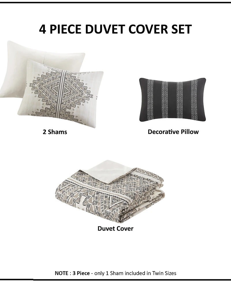 Madison Park Ibiza 4-Pc. Duvet Cover Set, King/California King