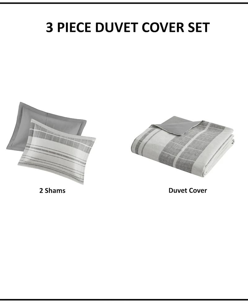 Madison Park Rhodes Stripe 3-Pc. Duvet Cover Set, King/California King