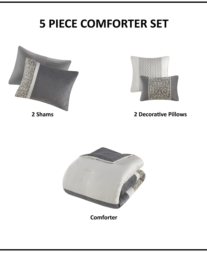 Madison Park Amelia Stripe 5-Pc. Comforter Set, Full/Queen