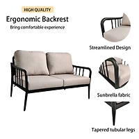 Streamdale Modern Patio Set with Sunbrella Cushions & Marble Table