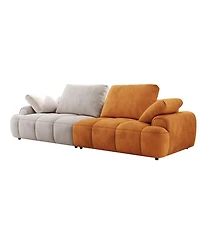 Streamdale Furniture 86" 2-Seat Modern Gray Suede Sofa with Extended Height