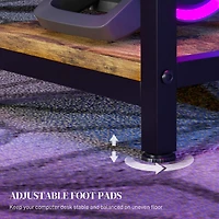 Multifunctional Desk with Led Lights, Storage & Usb Ports