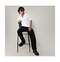Men's Chalk White Embroidered Circular Shirt