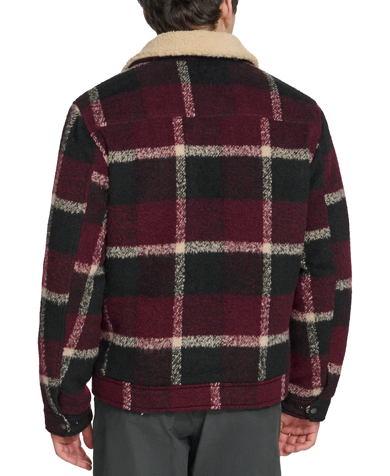 Levi's Men's Plaid Full-Zip Depot Jacket with Fleece Collar