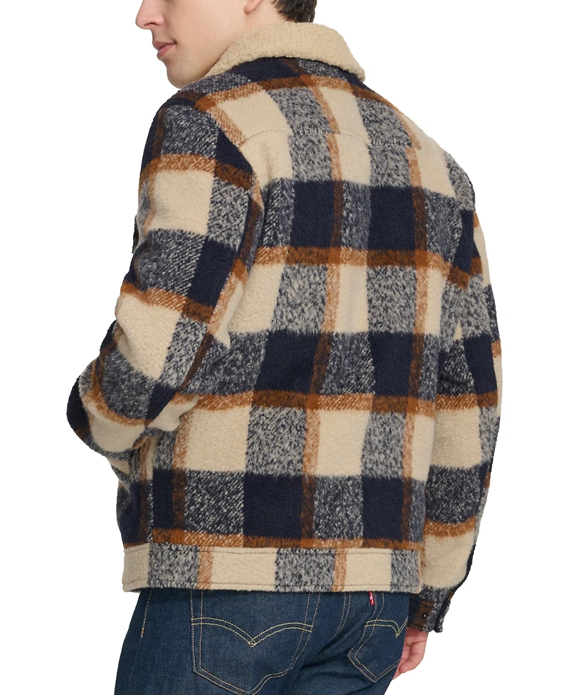 Levi's Men's Plaid Full-Zip Depot Jacket with Fleece Collar