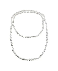 Bling Jewelry Flapper Hand Knotted Endless Layering Wrapping White Freshwater Cultured Long Rope Pearl Strand Necklace