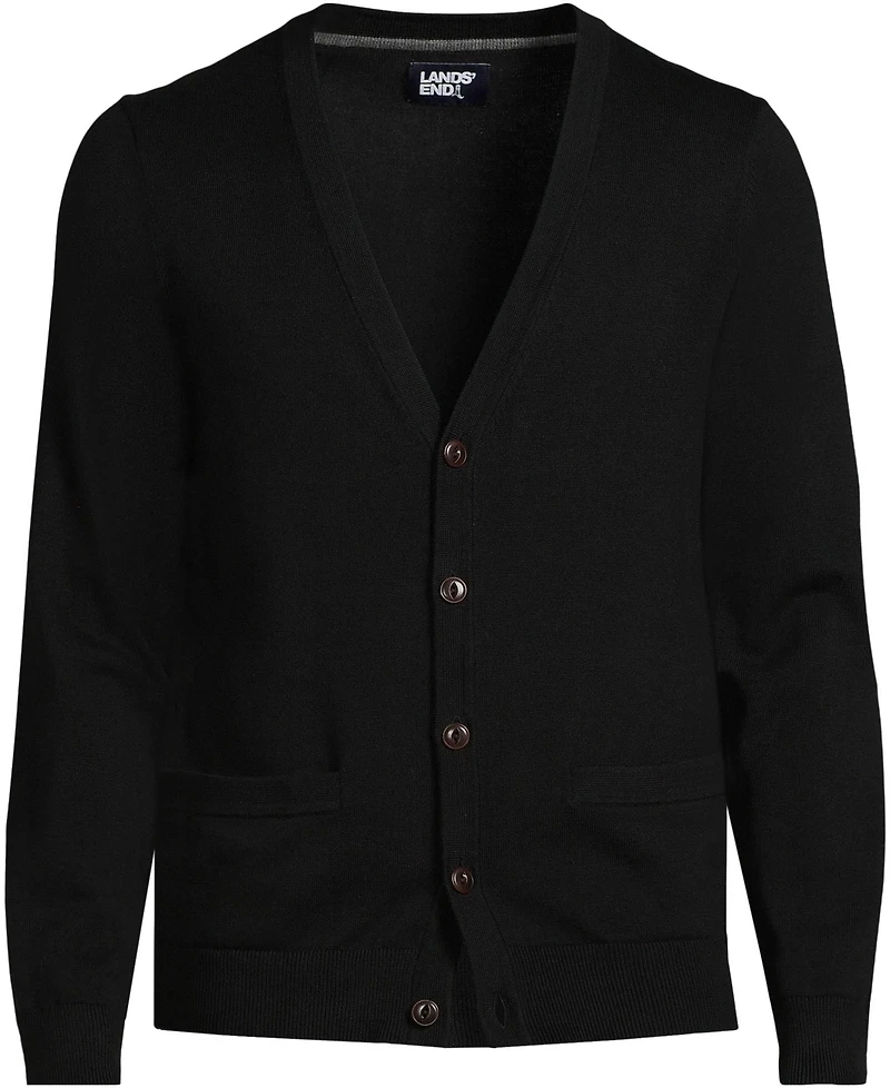 Lands' End Men's Fine Gauge Cotton Cardigan