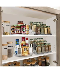 Sorbus Pantry Spice organizer Set, 3-Tier Seasoning Organizer for Cabinet (2 Pack) and Lazy Susan Spice Rack Turntable 9-Inch, Spice Organization for