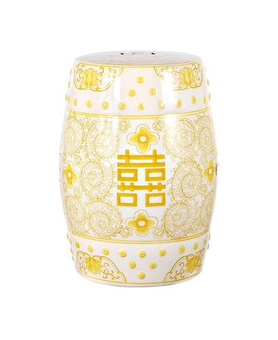 Jonathan Y Double Chinoiserie Ceramic Drum Garden Stool