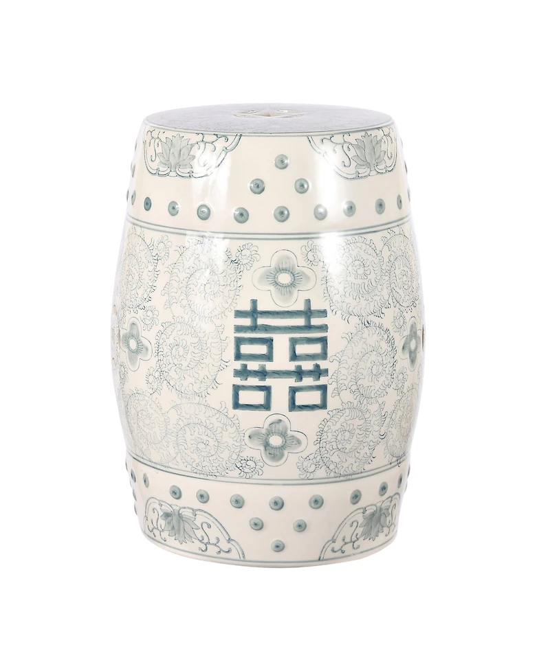 Jonathan Y Double Chinoiserie Ceramic Drum Garden Stool