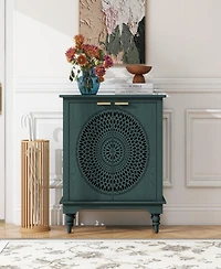 Simplie Fun Hollow-Carved 2-Door Accent Sideboard with Adjustable Shelf