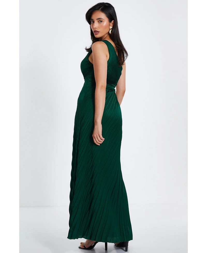 Quiz Women's Satin Pleated Maxi Dress