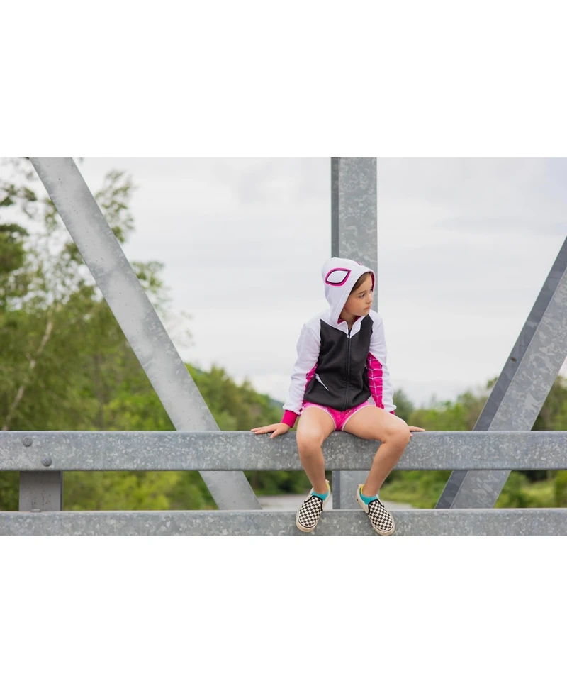 Marvel Toddler Girls Spider-Man Spider-Gwen Ghost Spider Fleece Zip Up Hoodie to