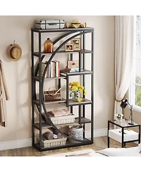 Tribesigns Bookshelf, Industrial 5-Tier Etagere Bookcase, 70.8 inch Tall Bookshelf with 8 Open Storage Shelf, Book Shelf Display Tack Shelving Unit fo