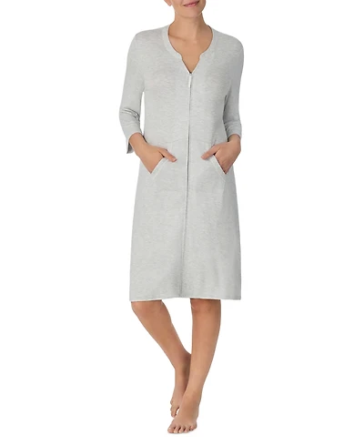 Ellen Tracy Women's Zip-Front 3/4-Sleeve Robe