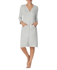 Ellen Tracy Women's Zip-Front 3/4-Sleeve Robe