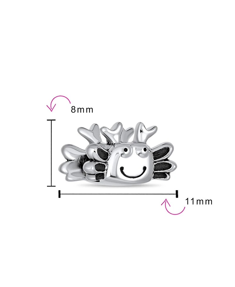 Bling Jewelry Nautical Travel Honeymoon Beach Tropical Vacation Happy Sand Crab Bead Charm Oxidized Sterling Silver Fits European Bracelet