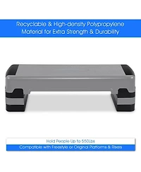 Skonyon 35 Inch Aerobic Cardio Adjustable Exercise Stepper with Risers