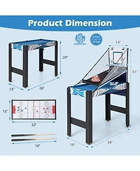 Skonyon 6-In-1 Combo Game Table with Basketball Billiards Ping Pong Hockey Shuffleboard