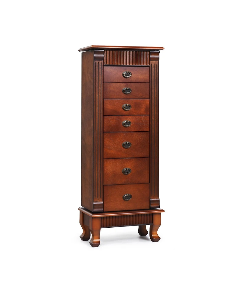 Skonyon Wooden Jewelry Armoire Cabinet Storage Chest with Drawers and Swing Doors