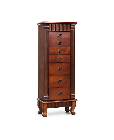 Skonyon Wooden Jewelry Armoire Cabinet Storage Chest with Drawers and Swing Doors