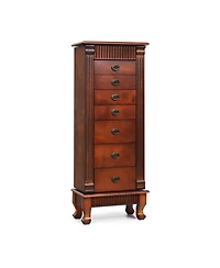 Skonyon Wooden Jewelry Armoire Cabinet Storage Chest with Drawers and Swing Doors