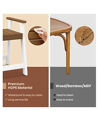 Skonyon Shower Bench with Arms for Inside Shower Shaving Legs-Brown