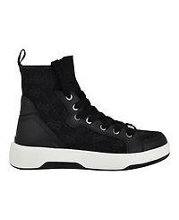 Guess Women's Mannen Knit Hi-Top Lace-Up Fashion Sneakers