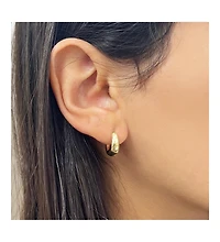 The Lovery Mini Saddle Huggie Hoop Earrings 14K Gold