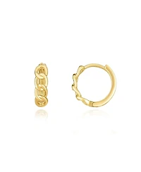 The Lovery Curb Huggie Hoop Earrings 14K Gold