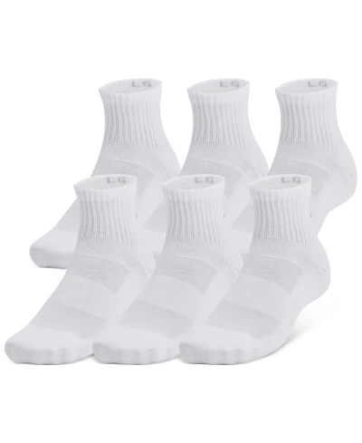 Under Armour Unisex Training Cotton 6-Pk. Moisture-Wicking Quarter Socks