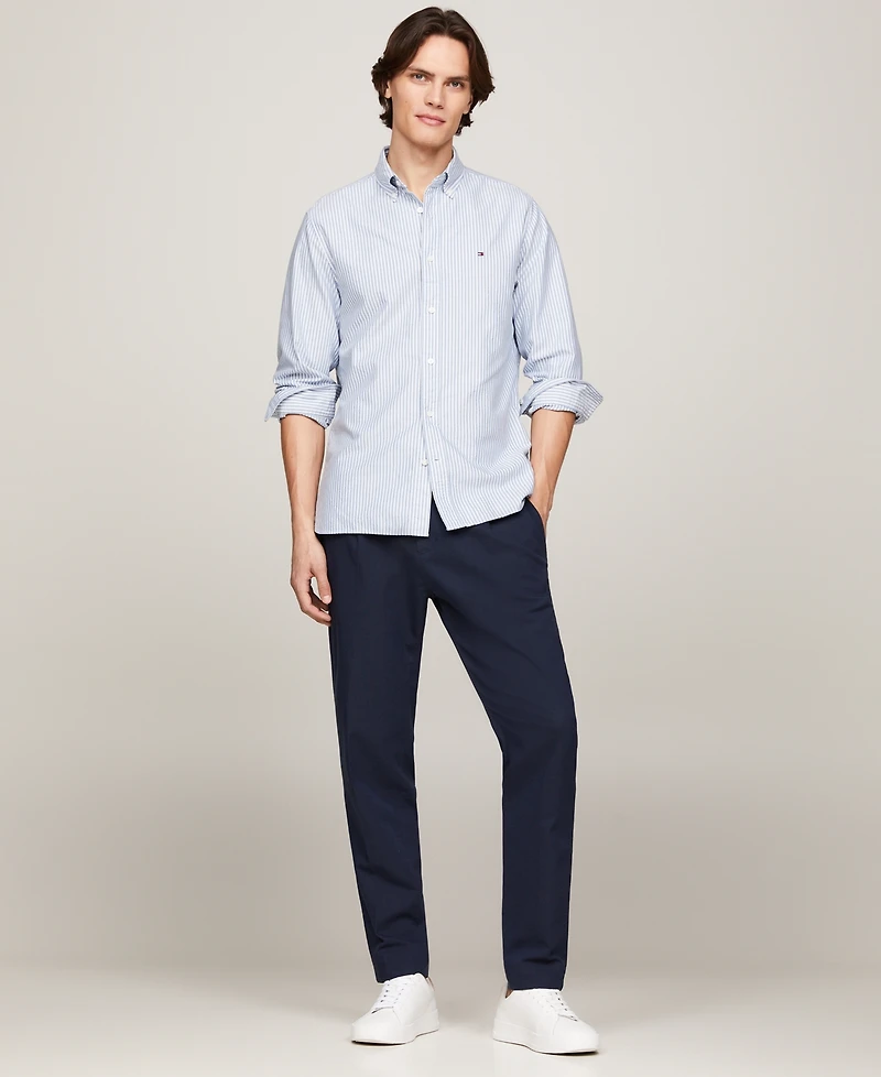 Tommy Hilfiger Men's Regular-Fit Striped Heritage Oxford Long-Sleeve Shirt