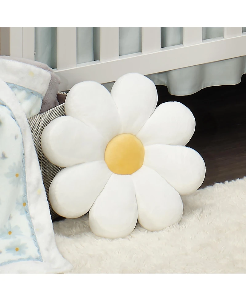 Lambs & Ivy Sweet Daisy White Flower Decorative Pillow Plush Stuffed Toy