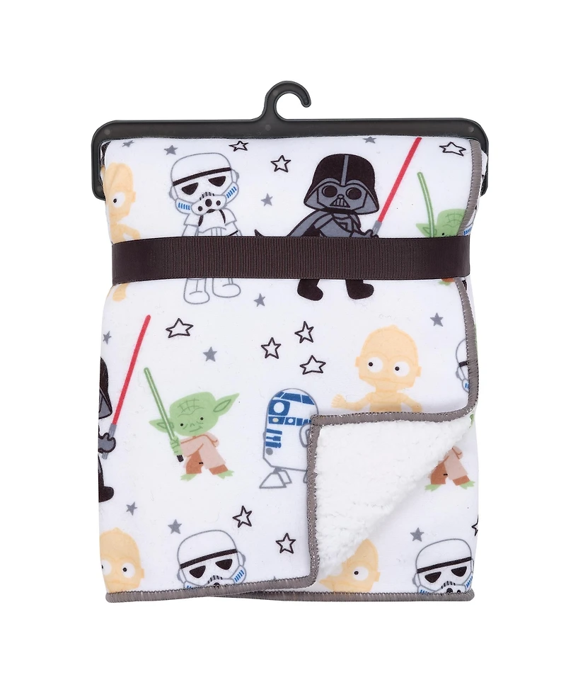 Lambs & Ivy Star Wars Classic Fleece Baby Blanket - Yoda/Darth Vader/R2-D2/C-3PO
