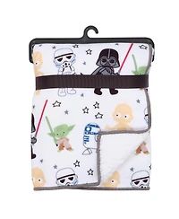 Lambs & Ivy Star Wars Classic Fleece Baby Blanket - Yoda/Darth Vader/R2-D2/C-3PO