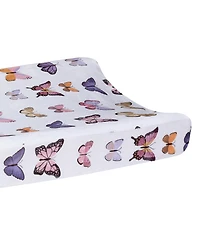 Lambs & Ivy Butterfly Dreams Soft/Cozy Fleece Changing Pad Cover - White