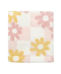 Lambs & Ivy Daisy Dreams Soft & Cozy Luxury Fleece Checkered Baby Blanket