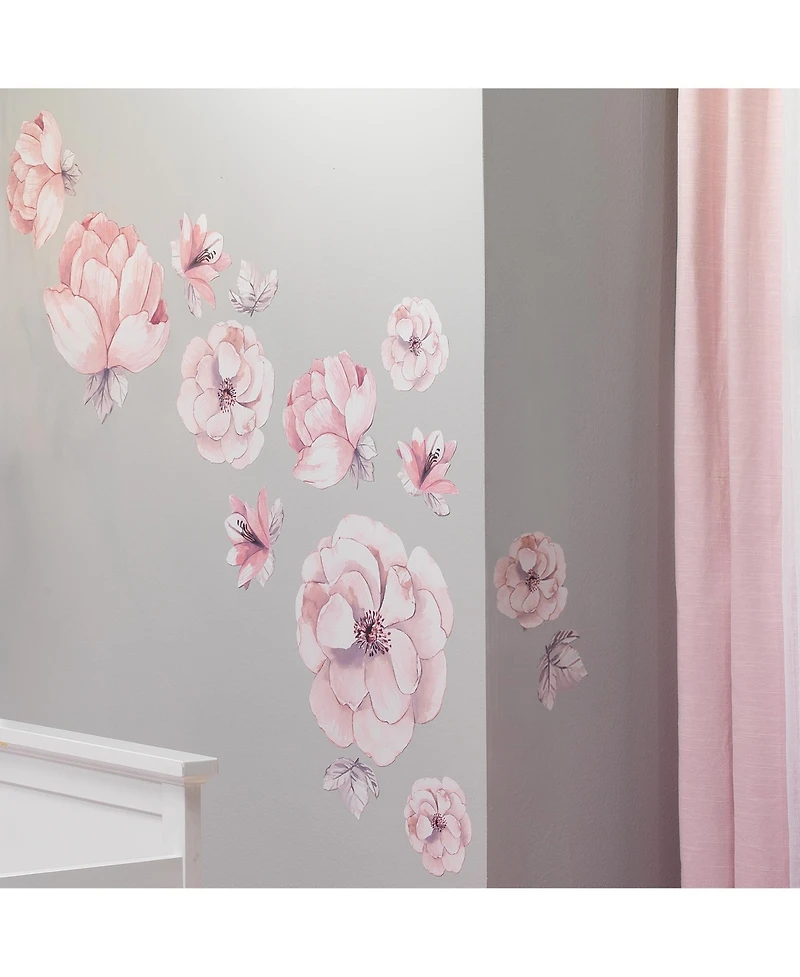 Lambs & Ivy Signature Botanical Baby Watercolor Floral 4-Piece Crib Bedding Set