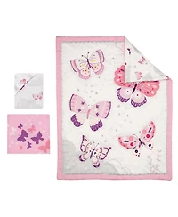 Bedtime Originals Butterfly Kisses Pink/Purple 3-Piece Baby Crib Bedding Set