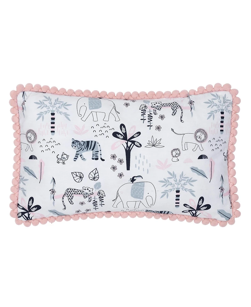 Lambs & Ivy Happy Jungle Pink/White Safari Nursery 5-Piece Crib Bedding Set