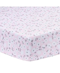 Bedtime Originals Floral Pink/Gray 2-Pack Fitted Crib/Toddler Sheet Set- Flower