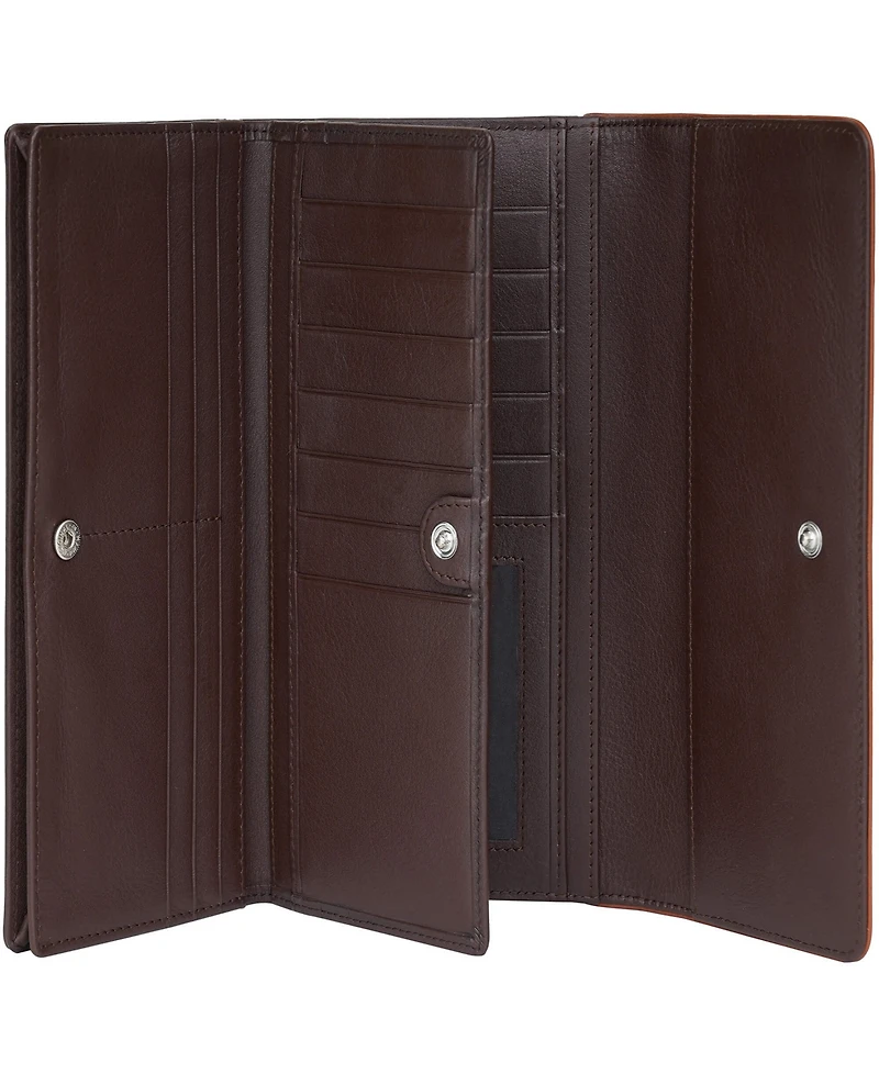 Mancini Women's Sonoma Rfid Secure Quad Fold Wallet