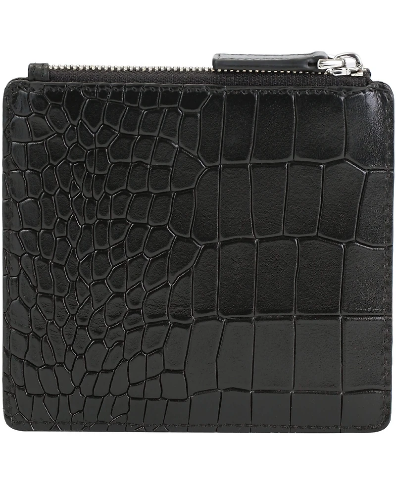 Mancini Women's Croco2 Rfid Secure Card Case Wallet