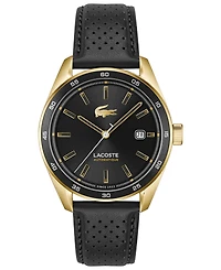 Lacoste Men's Boston Automatique Black Leather Strap Watch 40mm