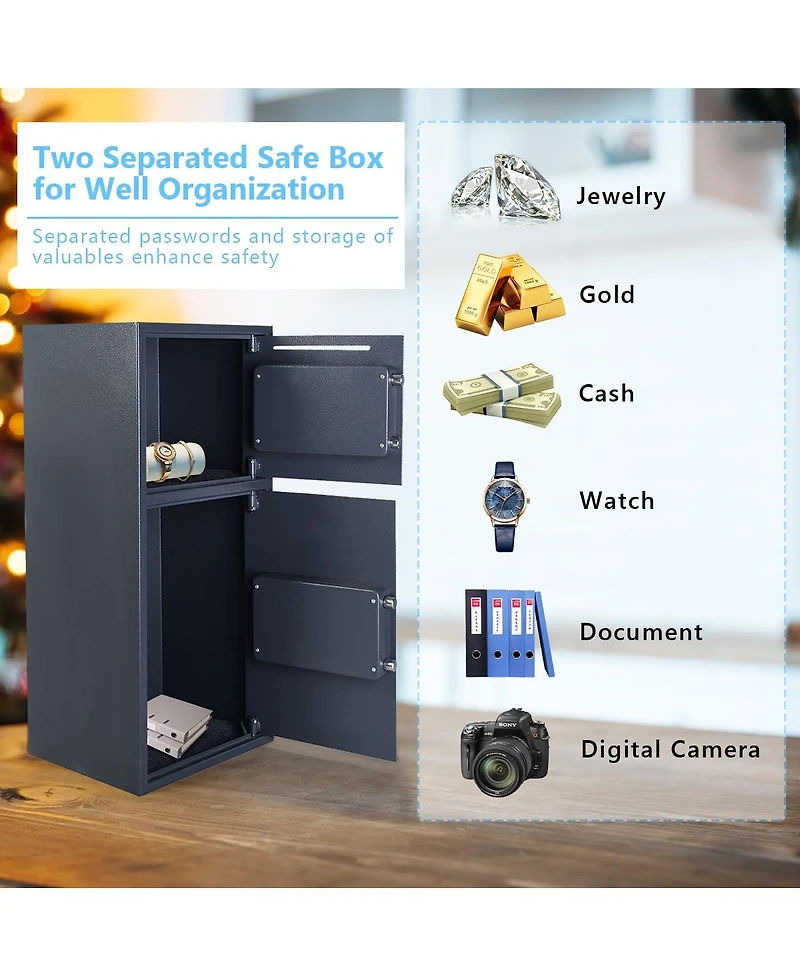 Sugift Digital Safe Box with 2 Doors
