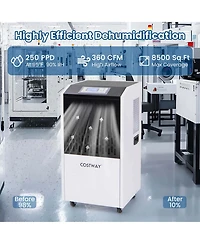 250 Pints Commercial Dehumidifier Industrial Heavy Duty Dehumidifierw/Drain Hose
