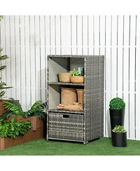 All-in-One Valet Pool Towel Rack with Storage